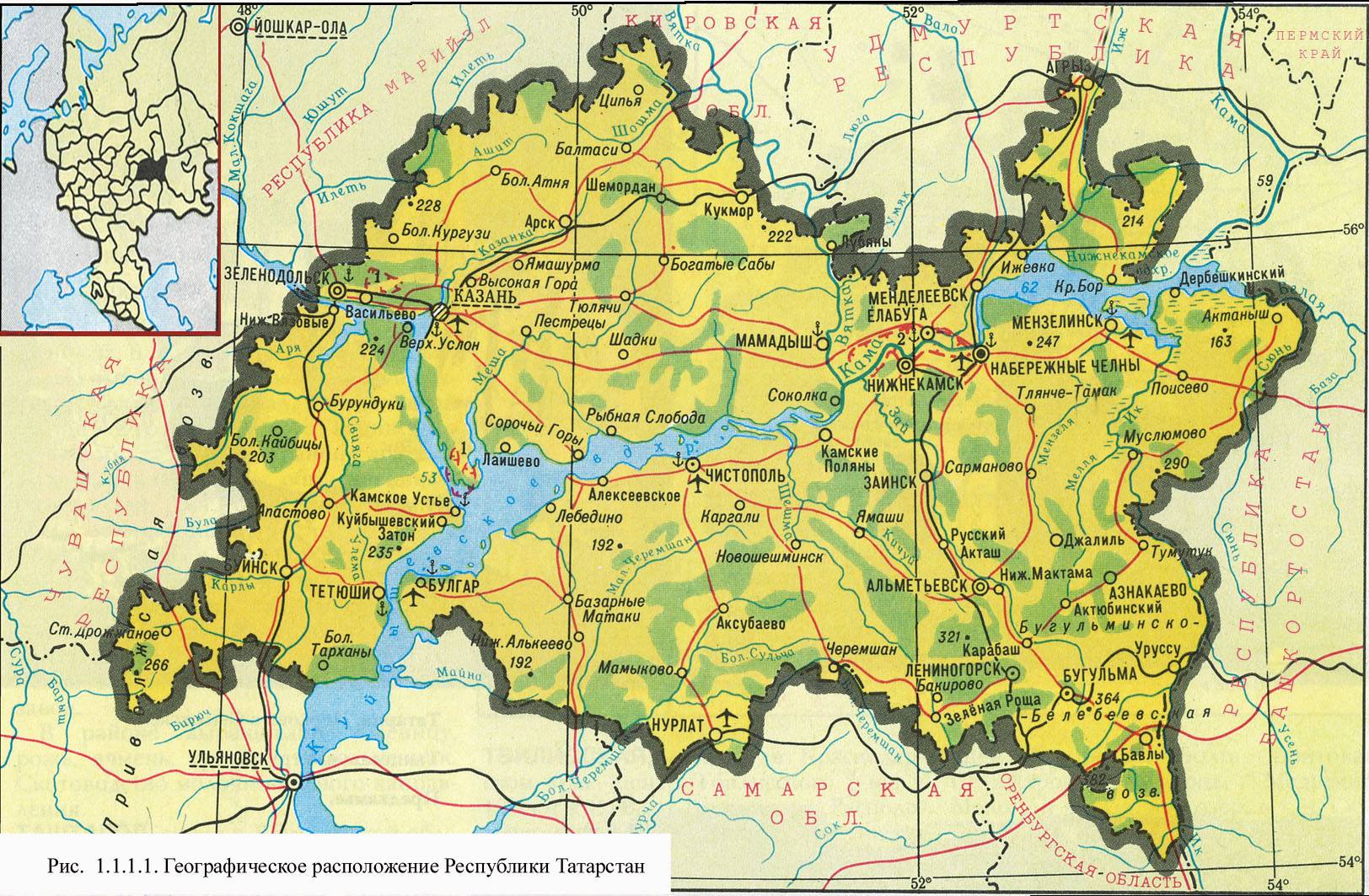 Карта рт татарстана с районами