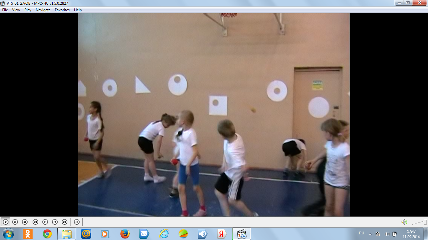 Урок физкультуры во 2 классе Метание малого мяча в цель
