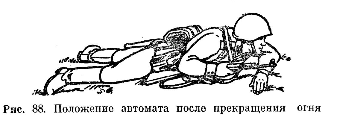 Прекращение огня. Изготовка к стрельбе из положения лежа. Порядок принятия положения для стрельбы лежа из автомата. Изготовка в положении лежа. Положение автомата после прекращения огня.