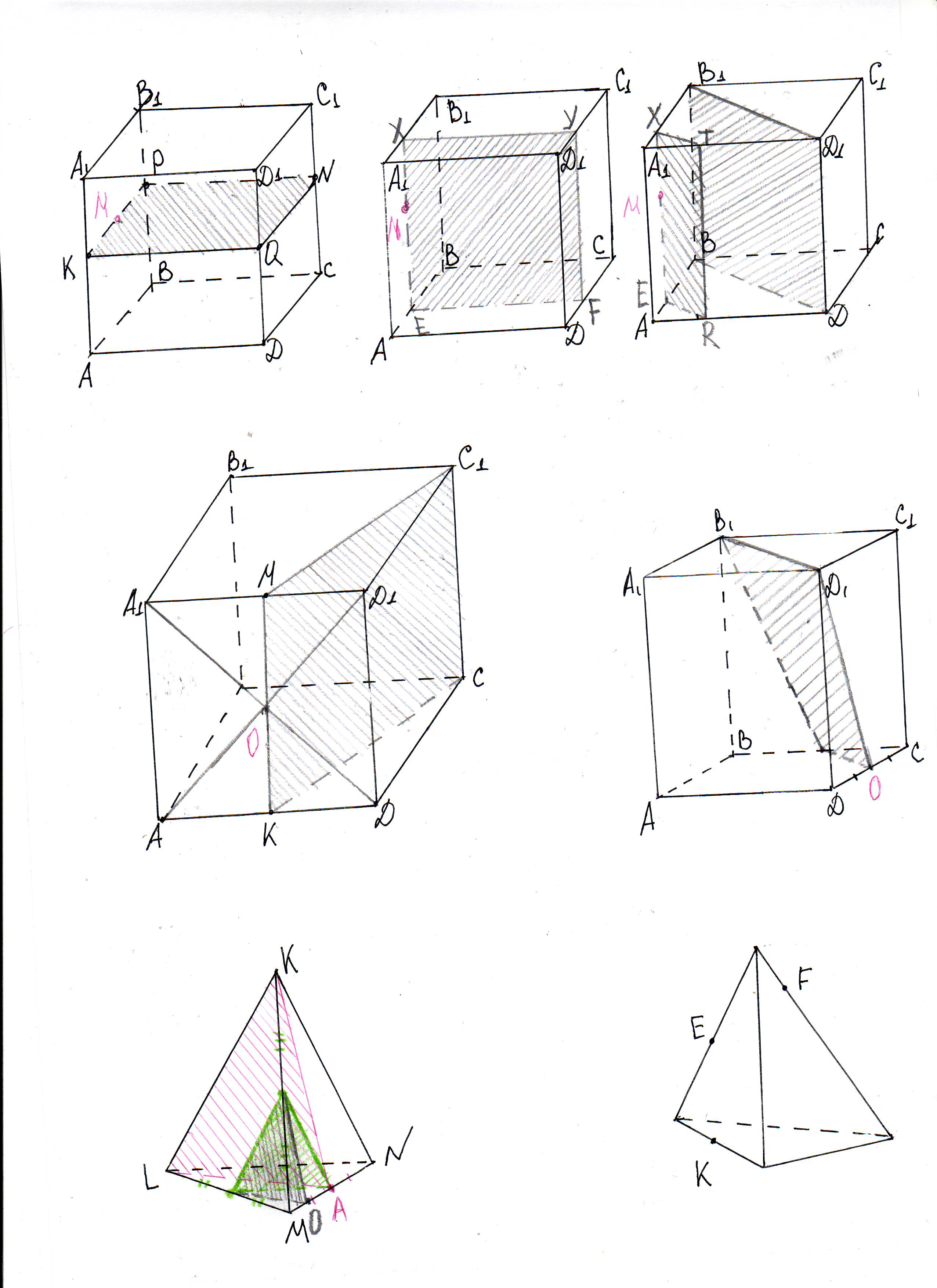 Конспект по математике на тему Построение сечений многогранников