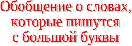 Обобщение о словах, которые пишутся с большой буквы.