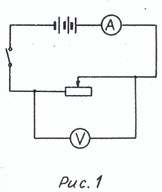 На рисунке приведена фотография электрической цепи по измерению сопротивления реостата