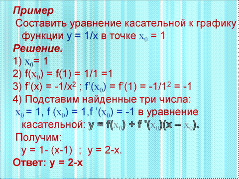 Учебный проект в 11 классе по теме «Применение производной»