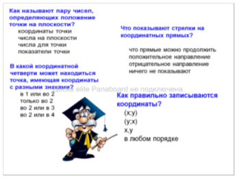 Конспект урока математики в 6 классе по теме «Координатная плоскость».