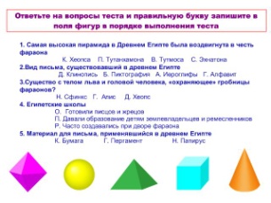 Урок истории в 5 классе по теме Кульутра Древнего Египта