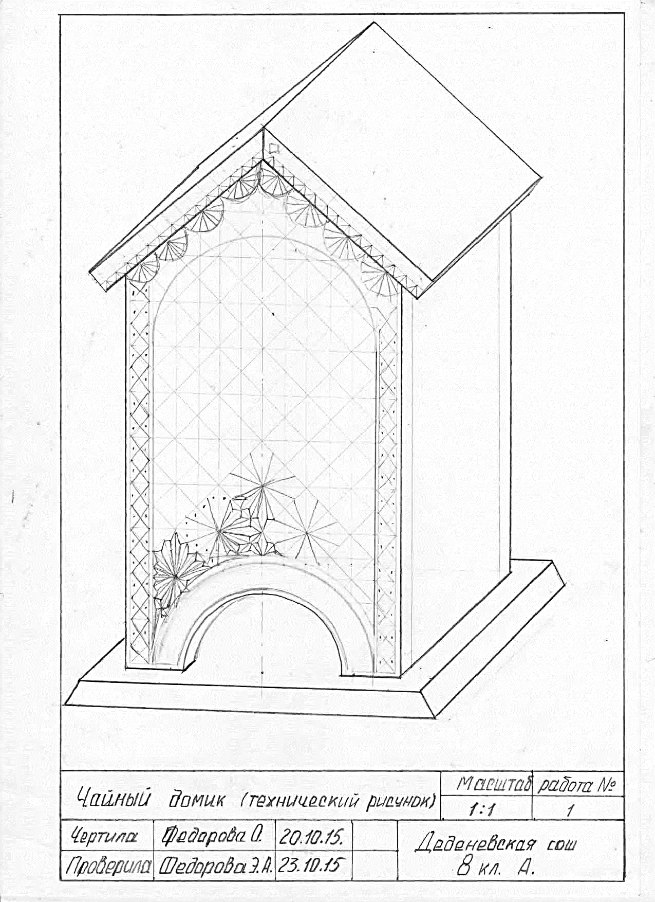 Проектная работа по технологии, 8 кл Конструирование чайного домика оформленного резьбой