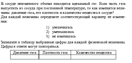 Тест Основное уравнение МКТ, уравнение состояния идеального газа 10 класс