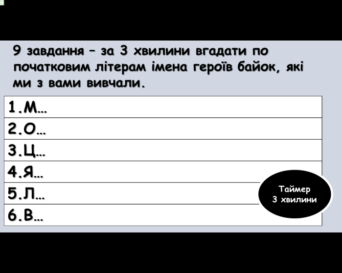 Комп’ютер на уроках світової літератури (ігрові вправи та завдання в програмі Power Point на прикладах уроків у 6 класі) 2 ЧАСТИНА