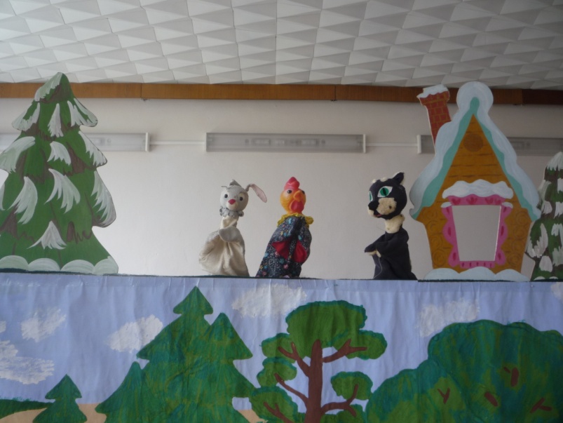 Развлечение для детей средней группы кукольный спектакль Зайкина избушка