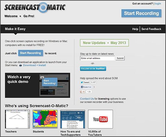 Screencast-o-matic.com – запись видео с монитора
