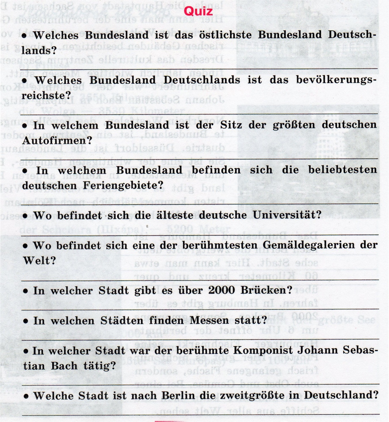 План-конспект открытого урока по немецкому языку в 6 классе Deutsche Bundeslaender итог