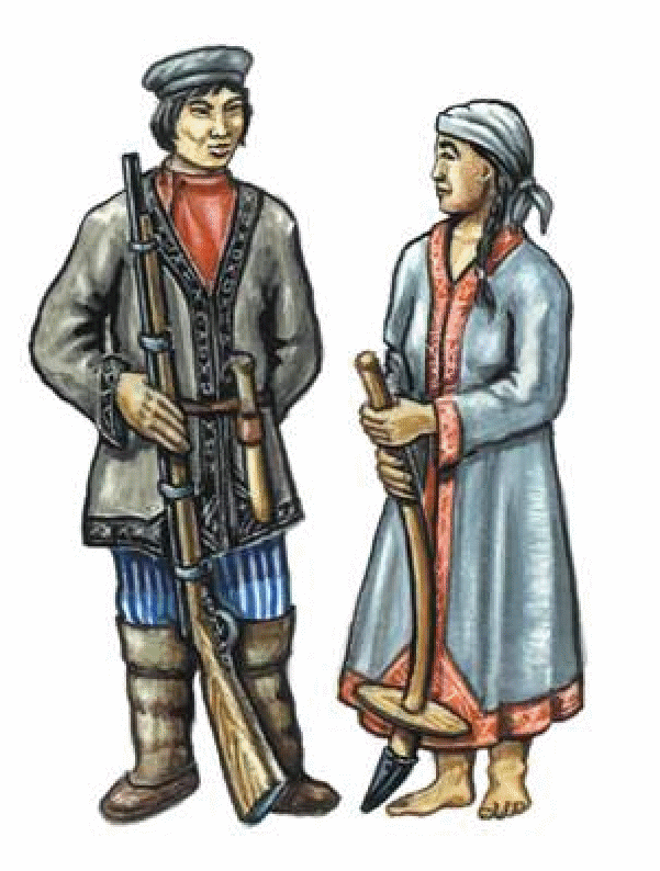 Раскраска Национальные костюмы коренных жителей Кузбасса