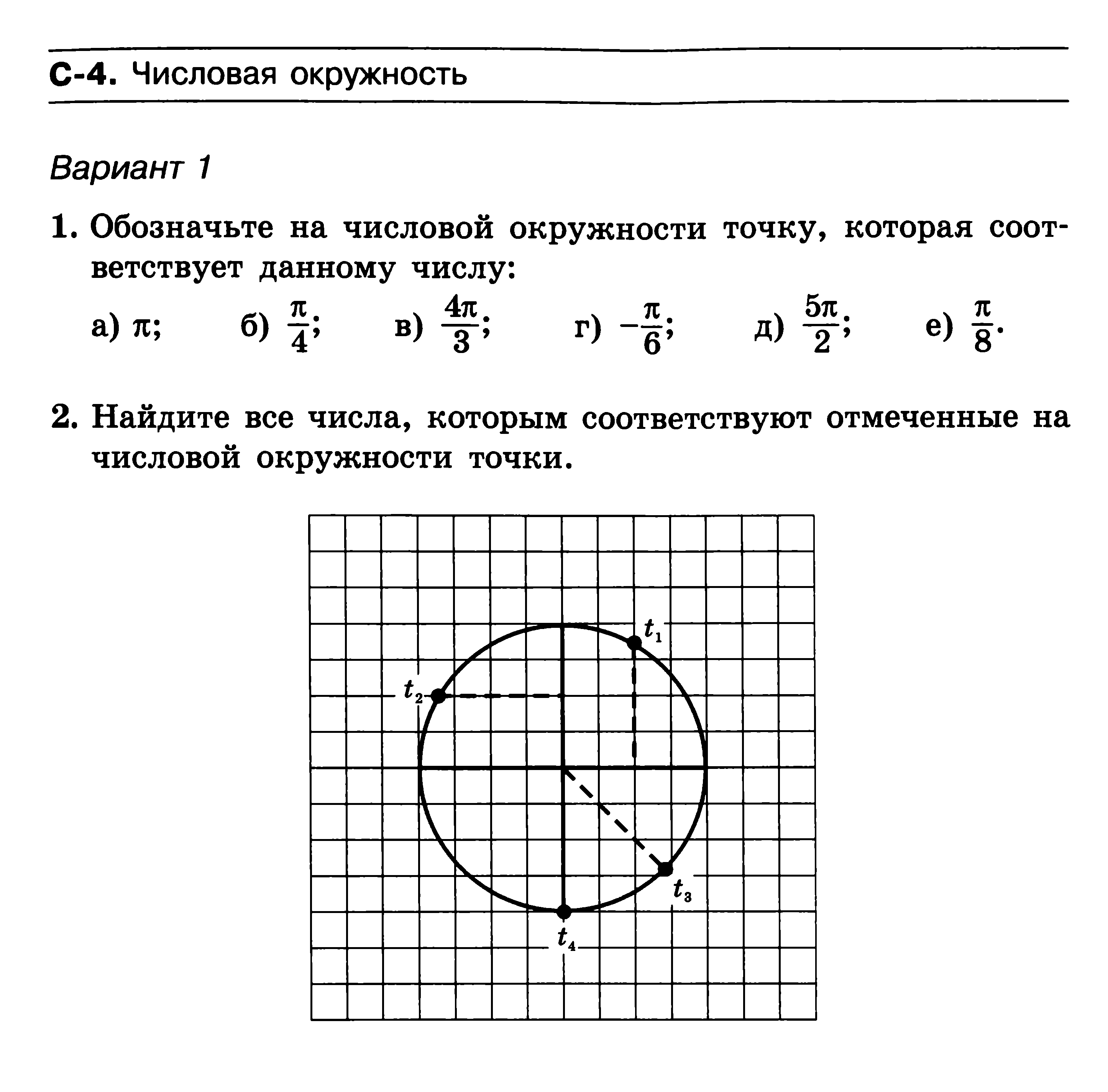 Задания по алгебре на тему Тригонометрические функции любого угла (10 класс)