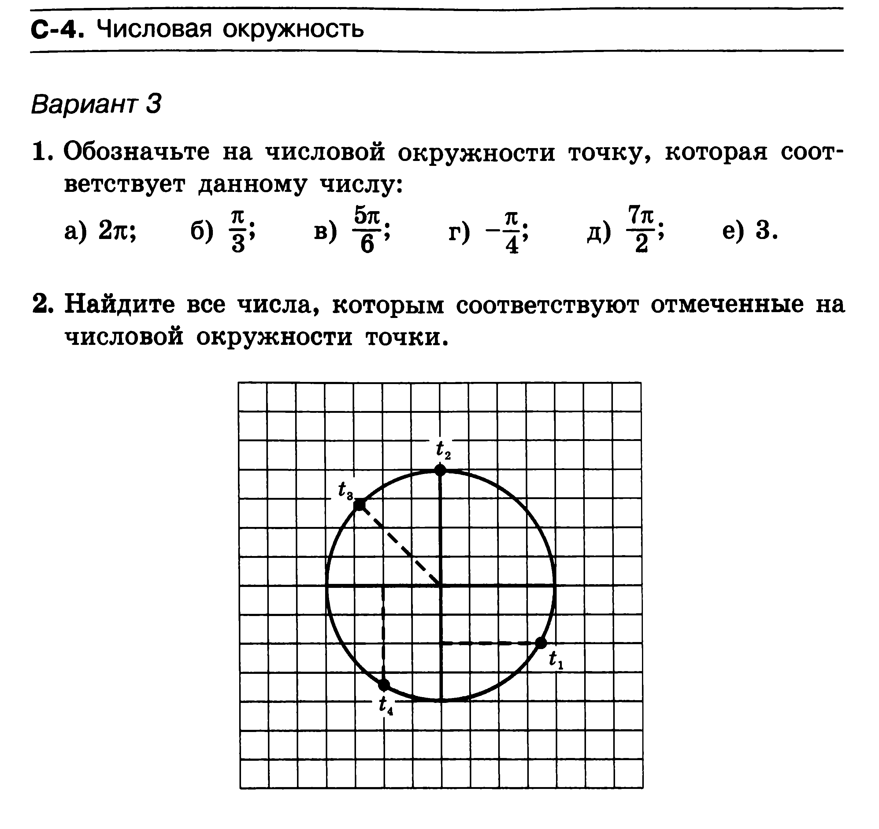 Задания по алгебре на тему Тригонометрические функции любого угла (10 класс)