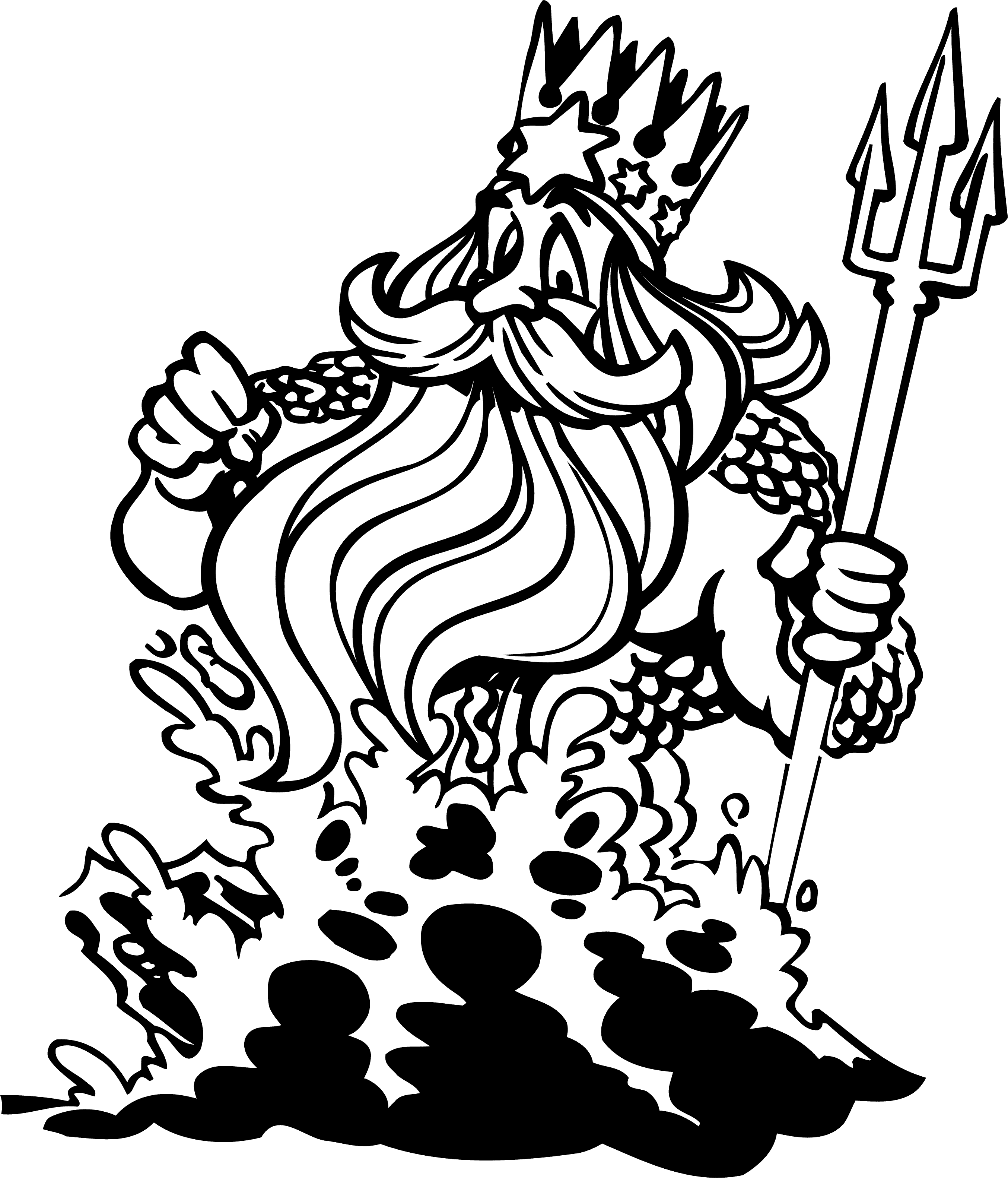Раскраска Нептун морской царь
