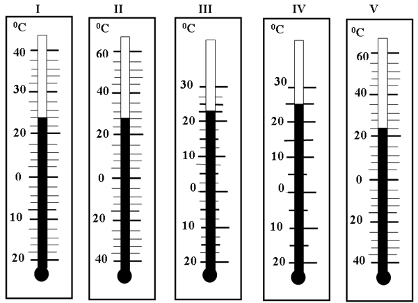 Определение цены деления и показания термометра (карточки задания) 7 класс