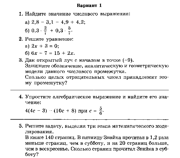 Рабочая программа по алгебре 7 класс по учебнику А. Г. Мордковича