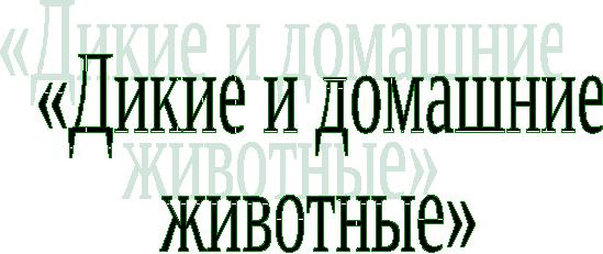 Тема: «Дикие и домашние животные»