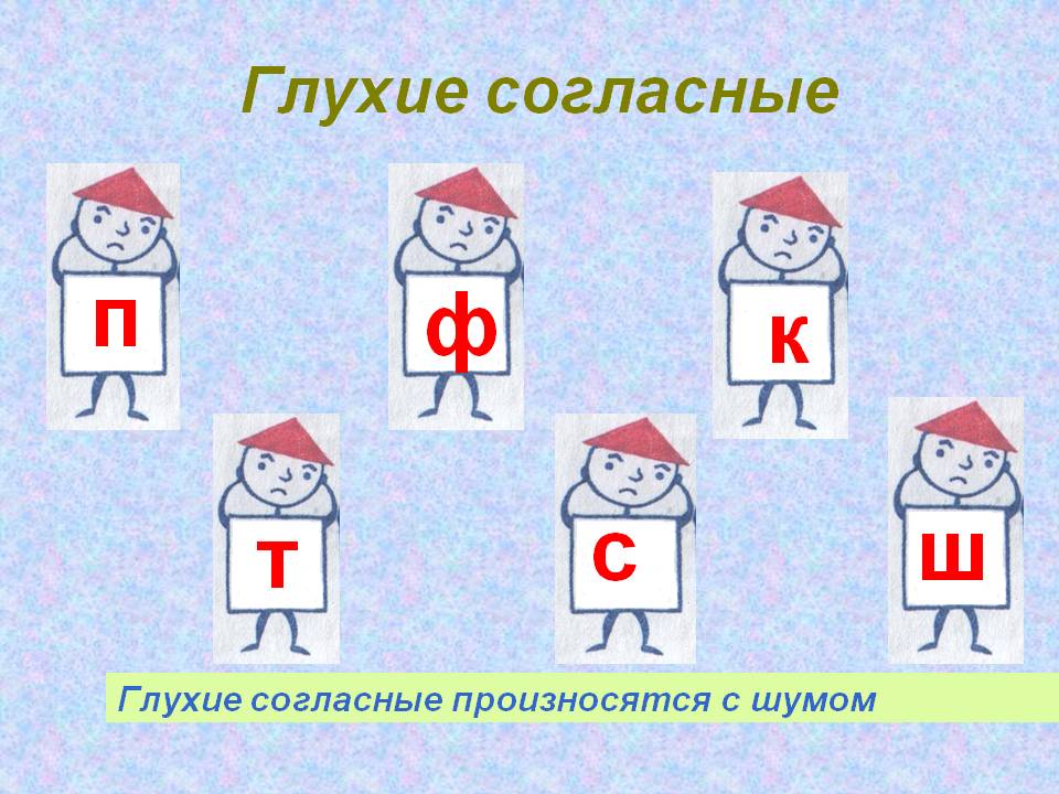 Парные согласные картинки для детей