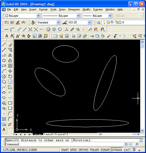 Эллипсы и дуги в AutoCAD