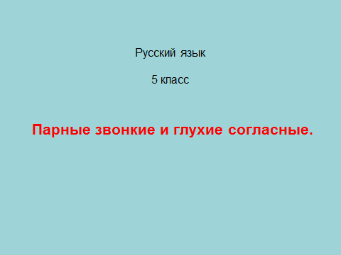 Урок русского языка в 5 классе