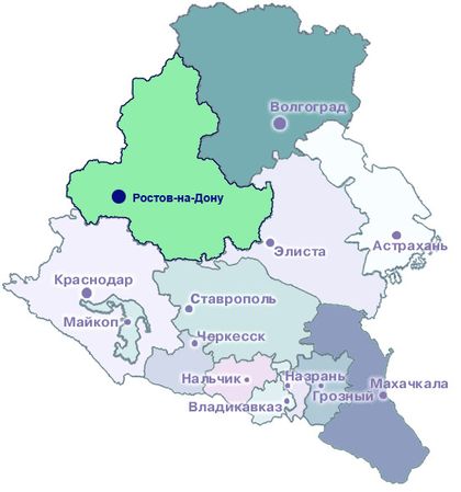 Карта Ростовской области в контексте юга России