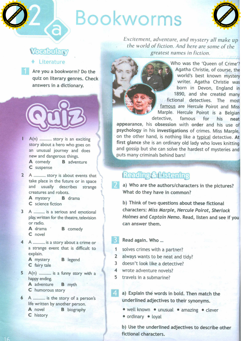 Конспект урока по английскому языку на тему «Книголюбы» (7 класс)