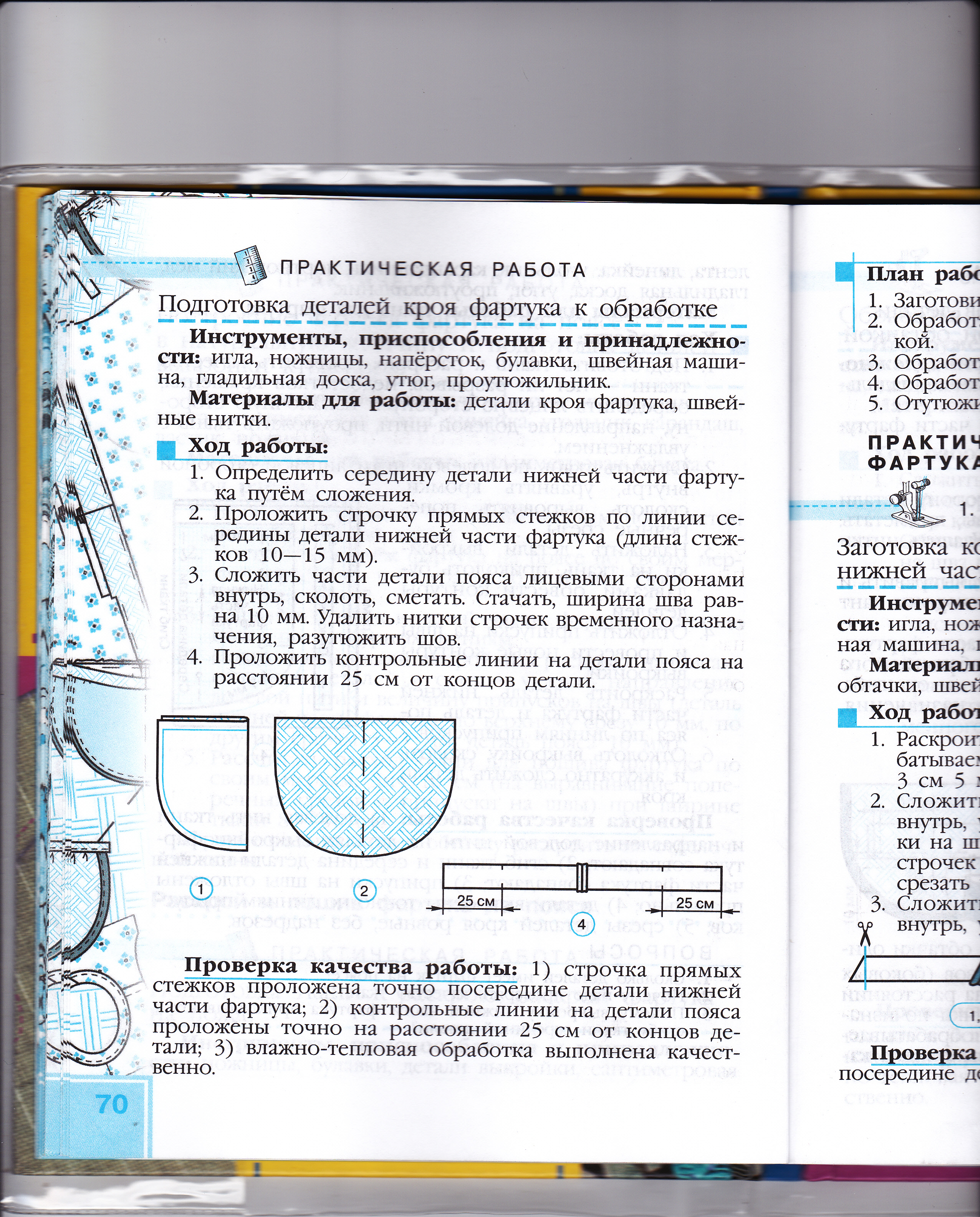 Комплект технологических карт по швейному делу по теме Пошив фартука для 6 класса коррекционной школы