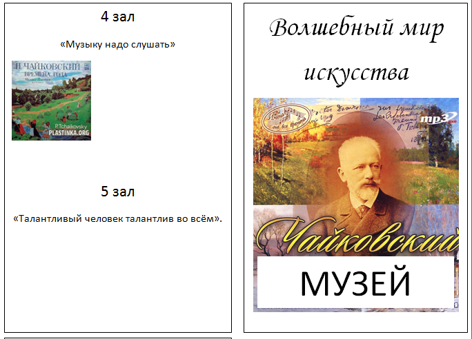 Конспект урока с родителями Экскурсия в музей П.И.Чайковского