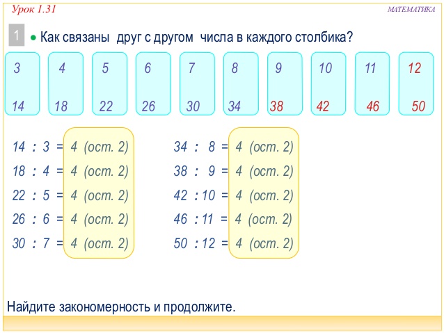 Конспект по математике «Деление с остатком»