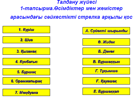 Конспект уроков по биологий на тему Жемістер (6 класс)