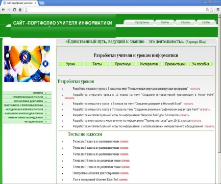 ЭЛЕКТРОННОЕ ПОРТФОЛИО СРЕДСТВО ФОРМИРОВАНИЯ ИНФОРМАЦИОННОЙ КУЛЬТУРЫ УЧИТЕЛЕЙ ИНФОРМАТИКИ