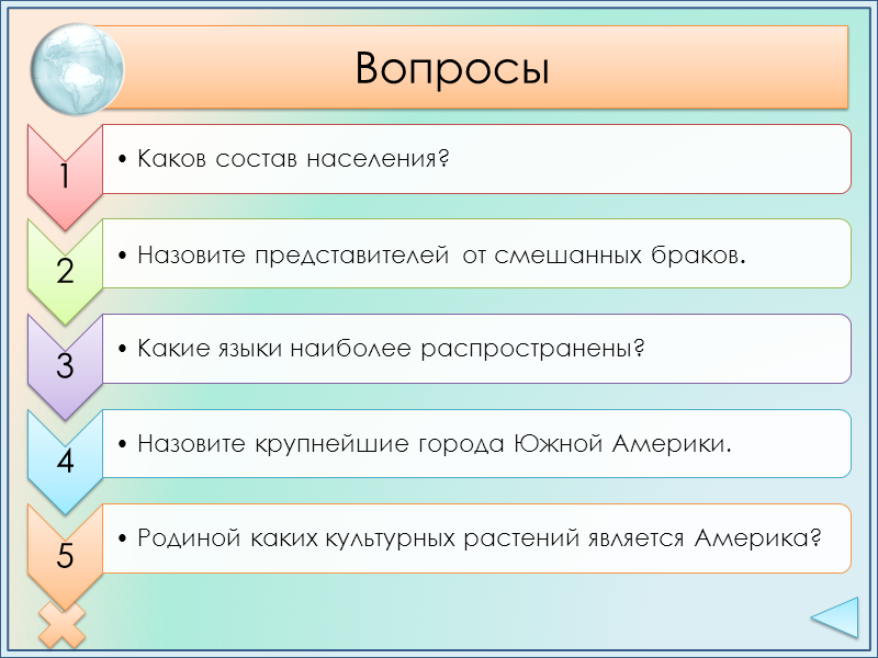 Разработка урока по теме Население Южной Америки