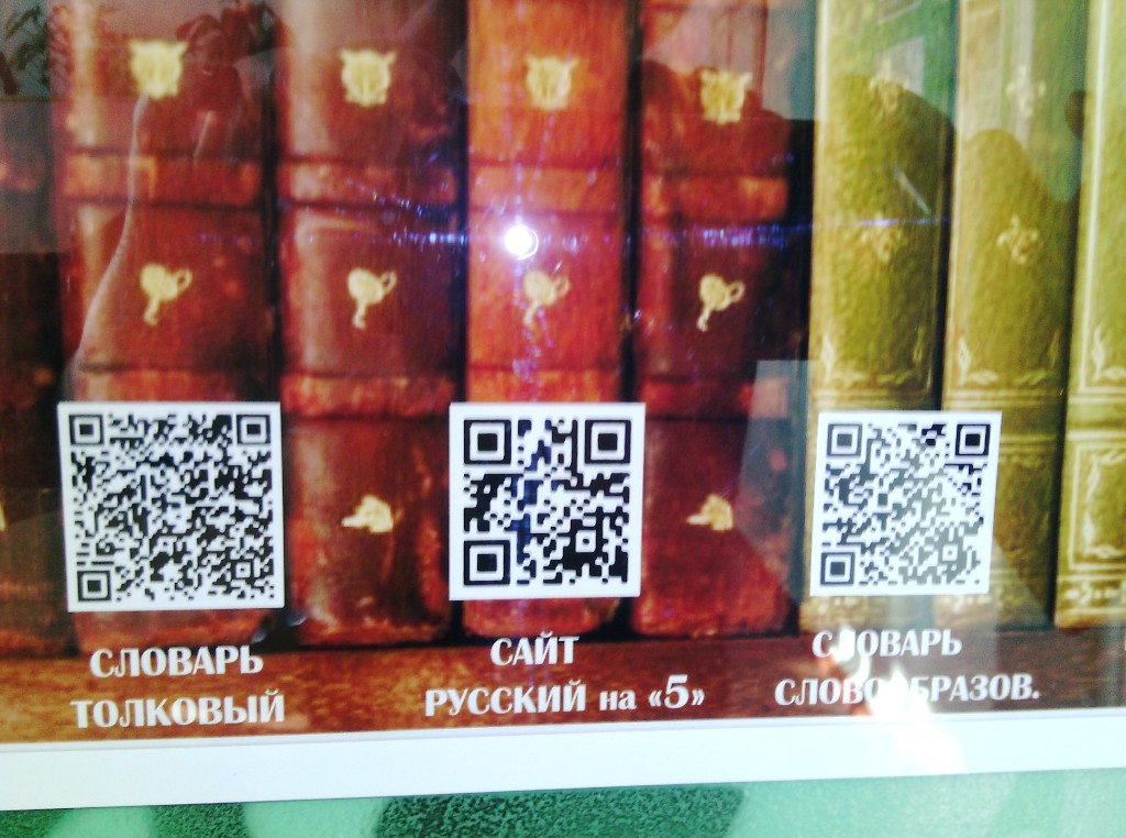 Использование QR кодов в оформлении кабинета русского языка.
