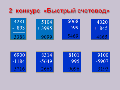 Внеклассное мероприятие, интегрированный урок на тему Закрепление устных и письменных вычислительных навыков в пределах миллиона