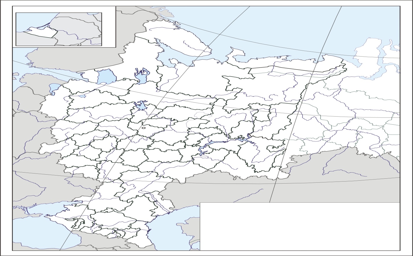 Контурная карта европейской части