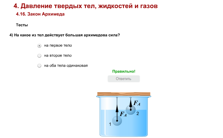 Исследовательский проект Сила Архимеда