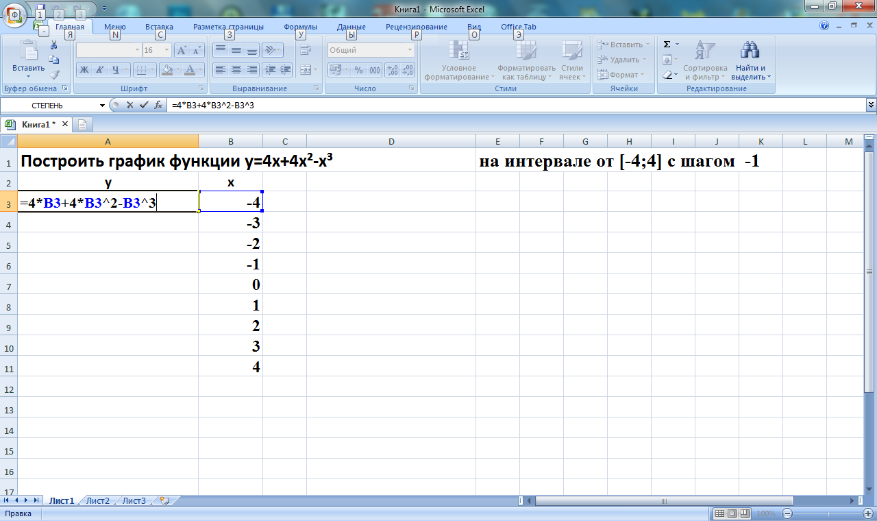 Разработка практического занятия по математике на тему Построение графиков функций с использованием программных средств