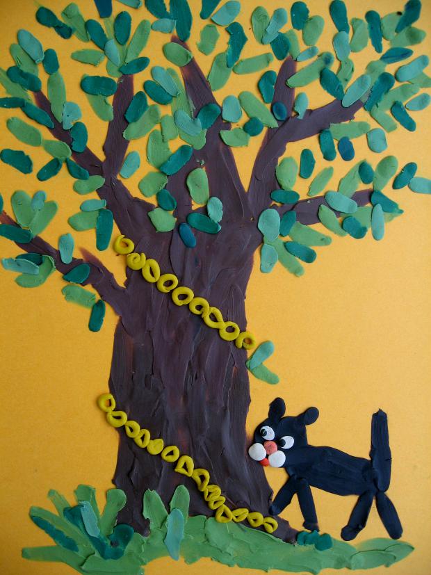 Конспект занятия по изобразительной деятельности для детей 6–7 лет «У лукоморья дуб зелёный»