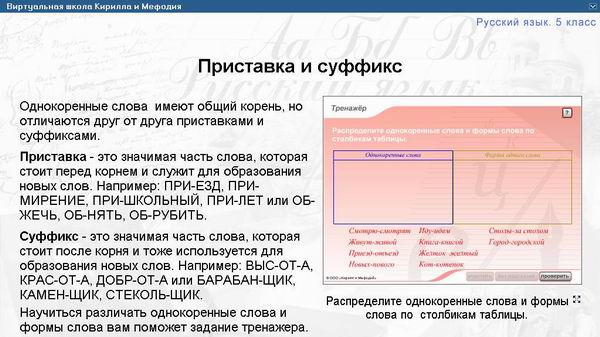 Открытый урок по теме Состав слова и словообразование.