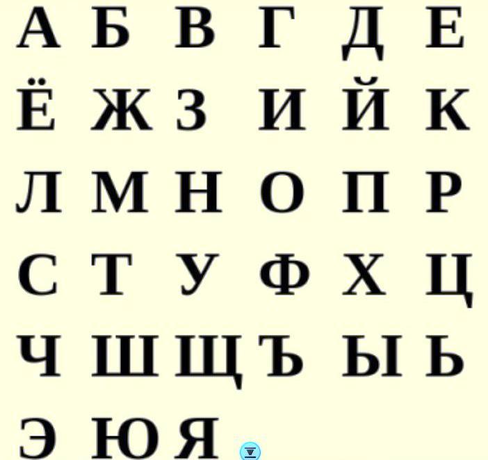 Алфавит русский по порядку фото печатные по одной букве