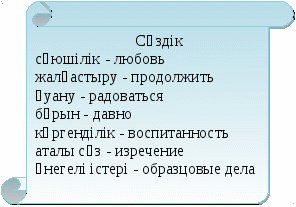 Заманауи сабақ жоспары Ас мәзірі