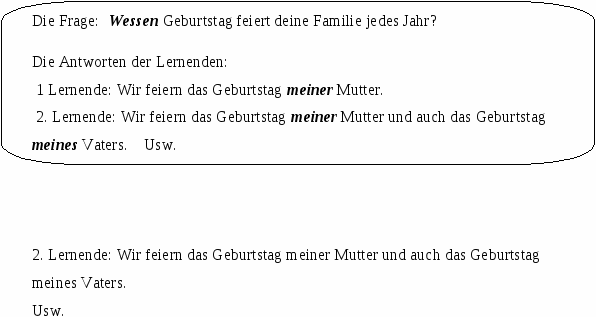 Упражнения для тренировки и активизации учебного материала на уроках немецкого языка ( Kettenübungen)