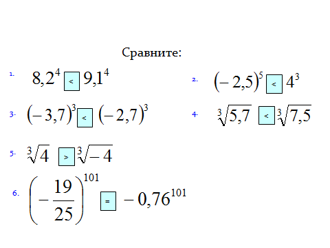Урок алгебры 9 класс «Свойства арифметического корня n-ой степени»