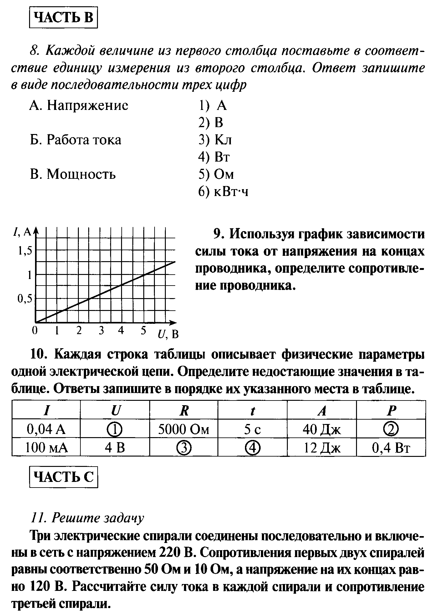 Рабочая программа по физике 8 класс