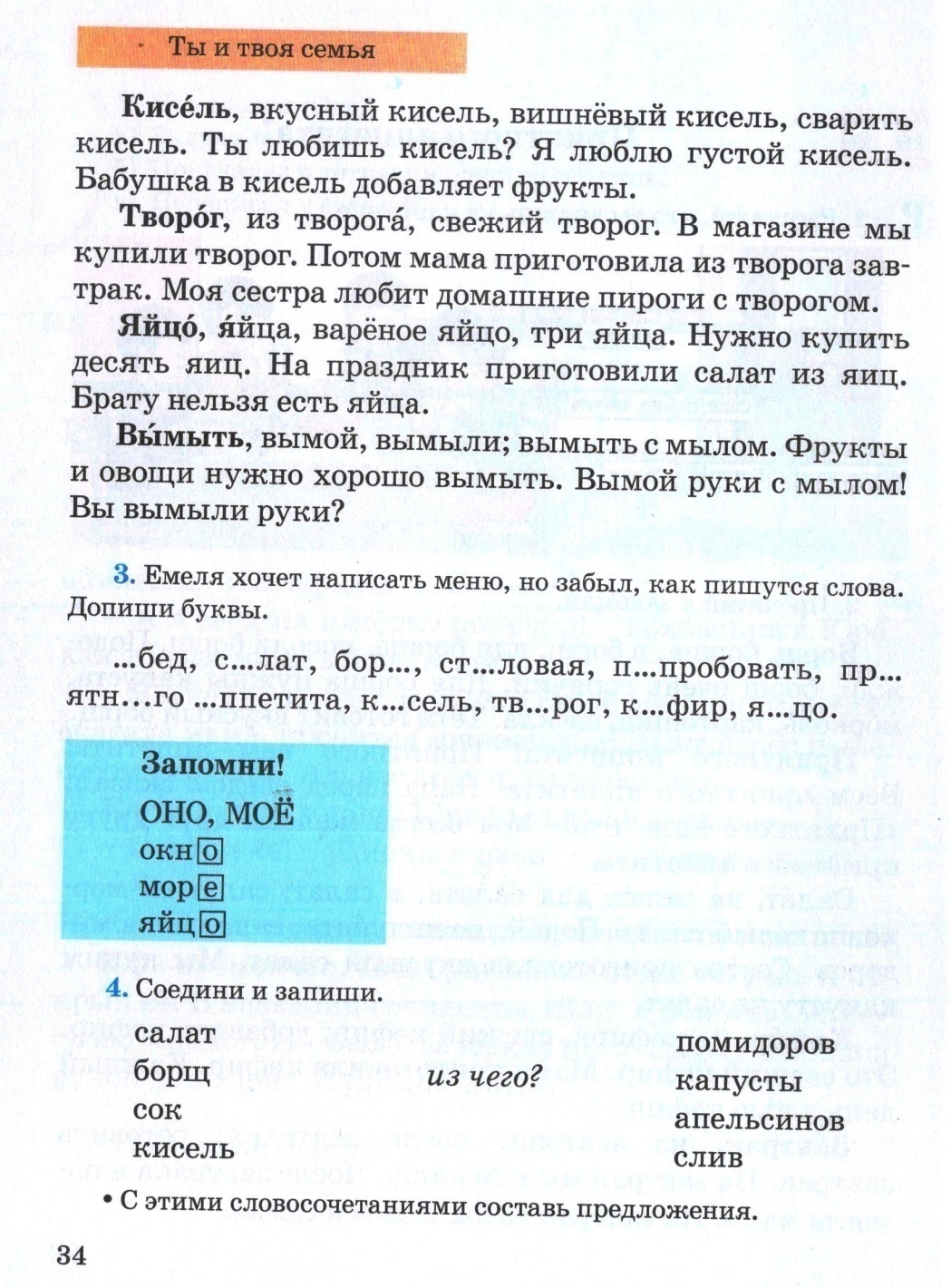 Поурочное планирование по русскому языку 4 класс 2 четверть 14 уроков