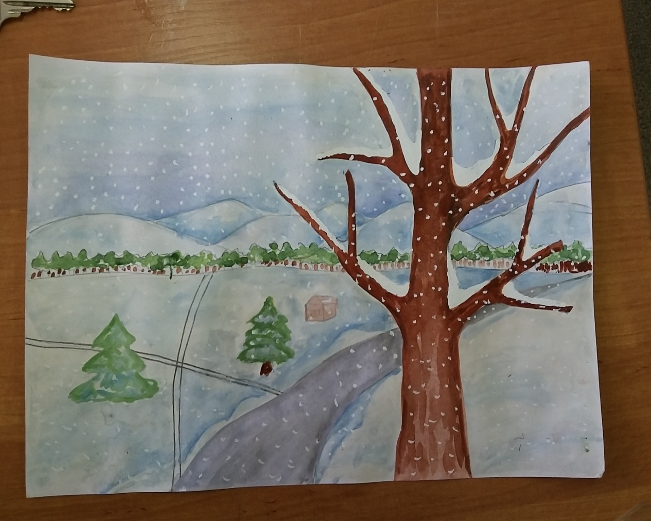 Открытый урок по изобразительному искусству на тему Зимний пейзаж 5-класс
