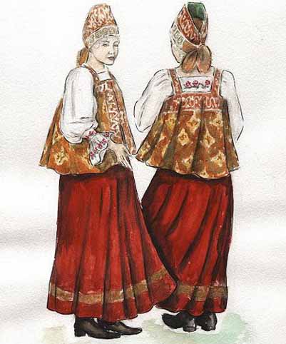 Карточки-задания по ИЗО Русский народный праздничный костюм (5 класс)