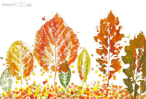 Разработка факультативного занятия на тему: «Осенний лес. Рисуем осенний лес листьями»