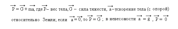 Вес тела (методический материал, 10 класс)